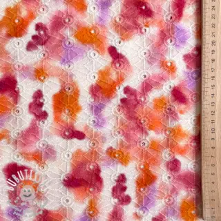Tissu coton EMBROIDERY Paint brush design A