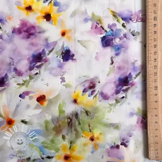 Tissu coton SATIN STRETCH Corn flowers