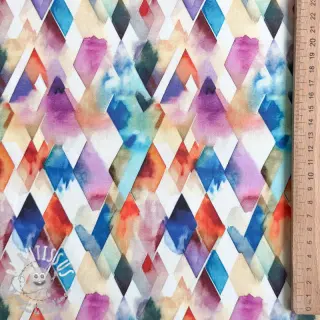 Tissu coton SATIN STRETCH Irregular diamonds design B