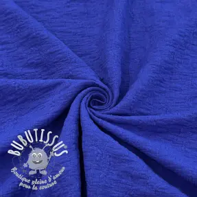 Tissu coton SMOGGED EMBROIDERY cobalt