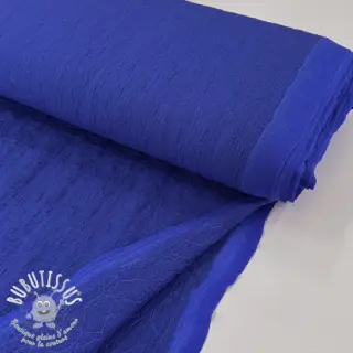 Tissu coton SMOGGED EMBROIDERY cobalt