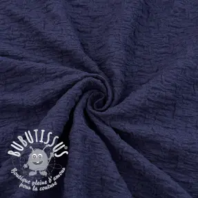 Tissu coton SMOGGED EMBROIDERY navy