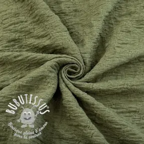 Tissu coton SMOGGED EMBROIDERY army green