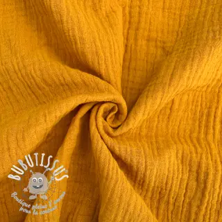 Tissu double gaze/mousseline ochre