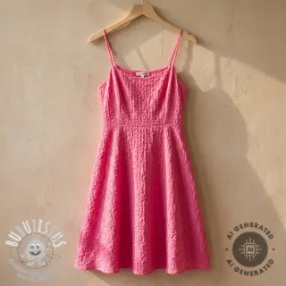 Tissu coton SMOGGED EMBROIDERY fuchsia