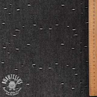 JEANS DENIM 6 OZ Uneven Small Holes black