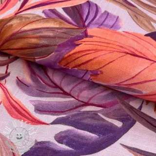 Viscose lin Painted leaves