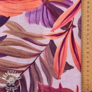 Viscose lin Painted leaves