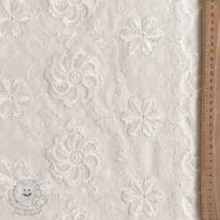 Tissu coton EMBROIDERY Catchy Flowy white