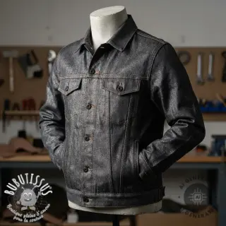 JEANS DENIM Metallic black silver