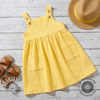 Tissu coton SMOGGED EMBROIDERY yellow