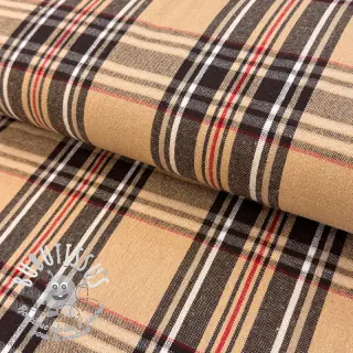 Tissu déco Ecossais beige coffee