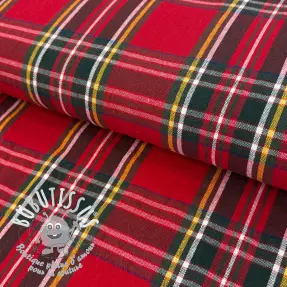 Tissu déco Ecossais rouge vert