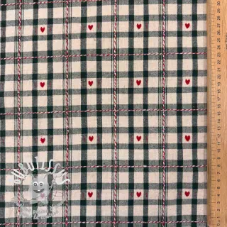 Tissu déco jacquard Villars ecru vert
