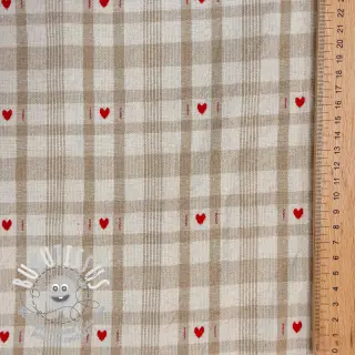 Tissu déco jacquard Ollon ficelle rouge