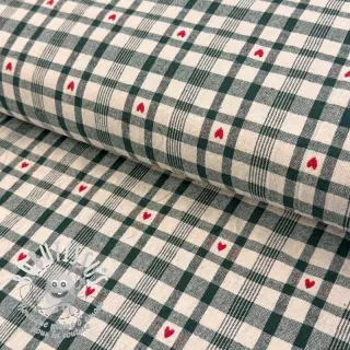 Tissu déco jacquard Ollon vert rouge