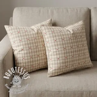 Tissu déco jacquard Ollon ficelle rouge