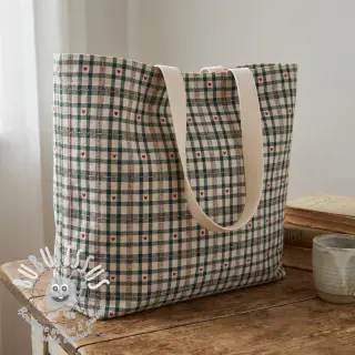 Tissu déco jacquard Villars ecru vert