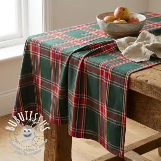 Tissu déco Ecossais vert rouge