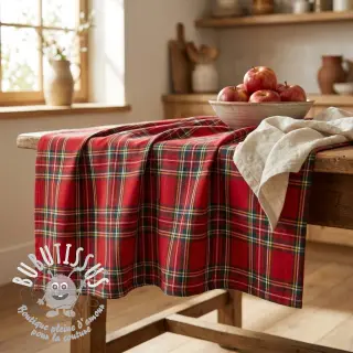 Tissu déco Ecossais rouge vert