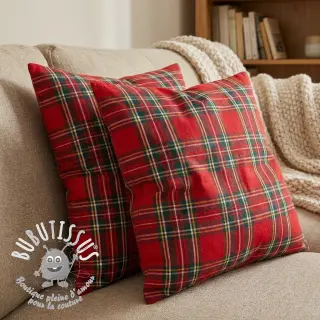 Tissu déco Ecossais rouge vert