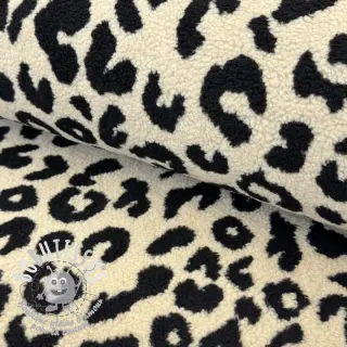 Tissu de manteau TEDDY JACQUARD Animal skin black