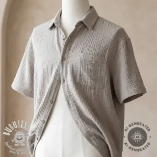Tissu double gaze/mousseline PLAIN natural