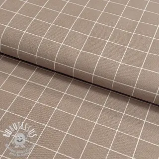 Tissu déco premium Perfect grid lines taupe