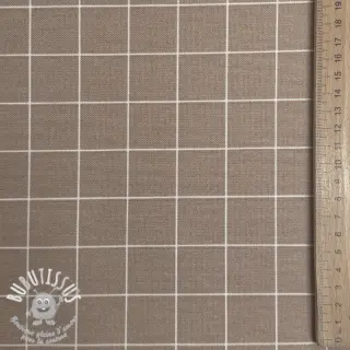 Tissu déco premium Perfect grid lines taupe