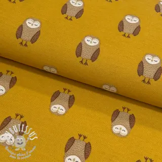 Tissu déco premium Night owl nap yellow