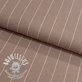 Tissu déco premium Perfect thin lines taupe