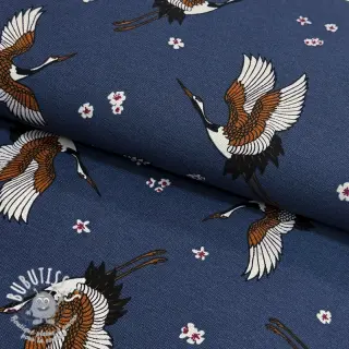 Tissu déco premium Crane blossom sky