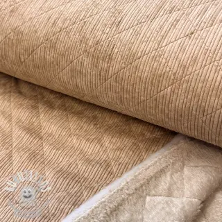 Tissu velours cotelé QUILT taupe