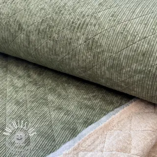 Tissu velours cotelé QUILT khaki