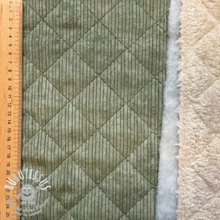 Tissu velours cotelé QUILT khaki