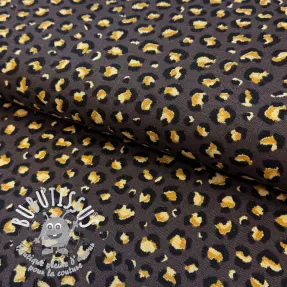 Tissu déco premium Leopard animal small dark brown