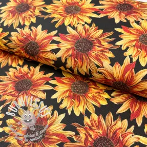 Tissu déco premium Golden bloom night digital print