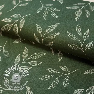 Tissu déco Linenlook Elegant leaf branch army