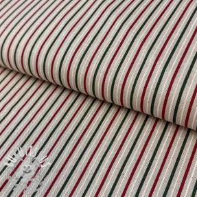 Dekoračná látka Linenlook Little Xmas stripe