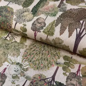 Tissu déco Linenlook Wandering tree wood digital print