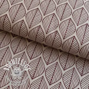 Tissu déco Linenlook Leaf line minimalist wine
