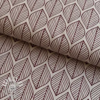 Tissu déco Linenlook Leaf line minimalist wine