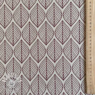 Tissu déco Linenlook Leaf line minimalist wine