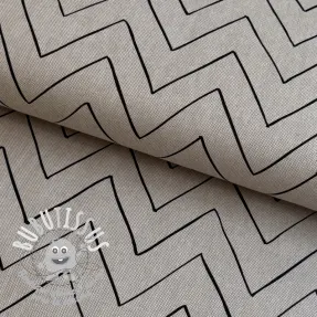 Tissu déco Linenlook Freehand zigzag lines