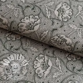 Tissu déco Linenlook Bloomy art craft army