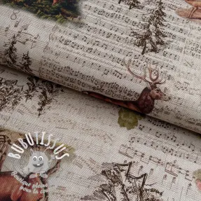 Tissu déco Linenlook Forest deer song digital print