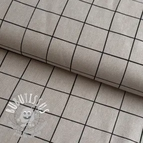 Tissu déco Linenlook Freehand grid lines