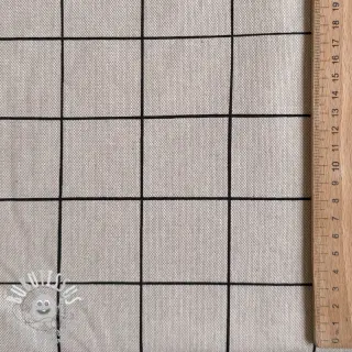 Tissu déco Linenlook Freehand grid lines