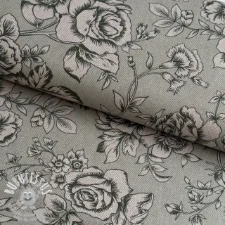 Tissu déco Linenlook Elegant rose bloom army