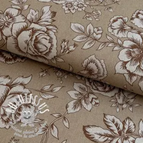 Tissu déco Linenlook Elegant rose bloom yellow
